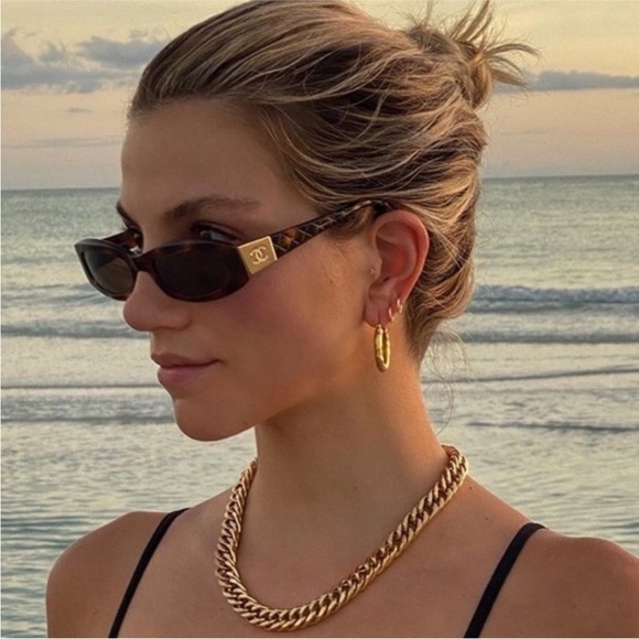 LIKE NEW π€ RARE CHANEL tortoise gold sunglasses 5014 - Picture 2 of 14